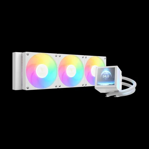 Tản Nhiệt Nước AIO GAMDIAS CHIONE P5-360 White – Radiator 360mm | Màn Hình LCD IPS 3,4 Inch